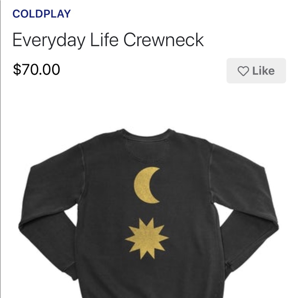 ISO COLDPLAY EVERYDAY LIFE CREWNECK
